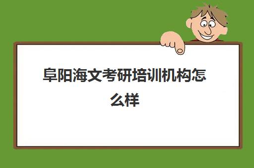 阜阳海文考研培训机构怎么样(海文考研正规吗)