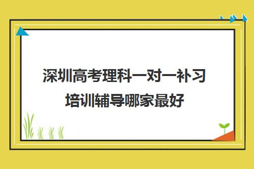 深圳高考理科一对一补习培训辅导哪家最好