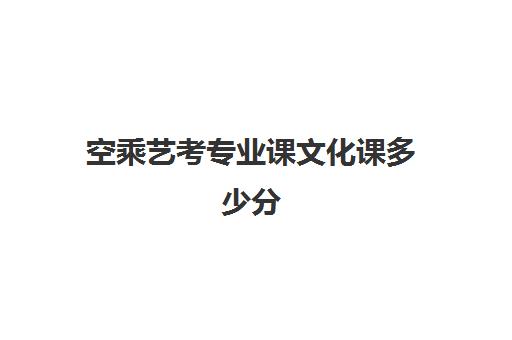 空乘艺考专业课文化课多少分(空乘专业参加艺考的步骤)