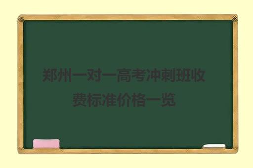 郑州一对一高考冲刺班收费标准价格一览(郑州高考一对一辅导)