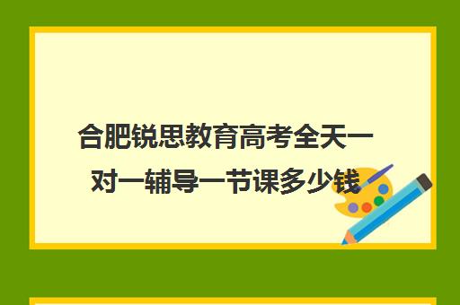 合肥锐思教育高考全天一对一辅导一节课多少钱(高三一对一辅导一个小时多少钱)