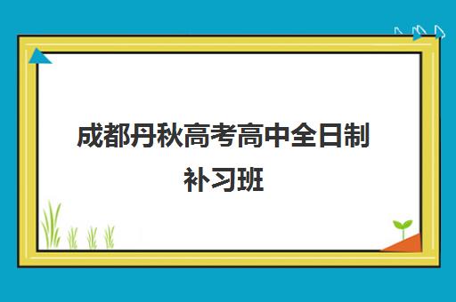 成都丹秋高考高中全日制补习班