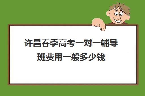 许昌春季高考一对一辅导班费用一般多少钱(高考冲刺班一般收费)