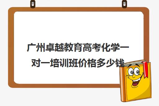 广州卓越教育高考化学一对一培训班价格多少钱(卓越一对一有用吗)