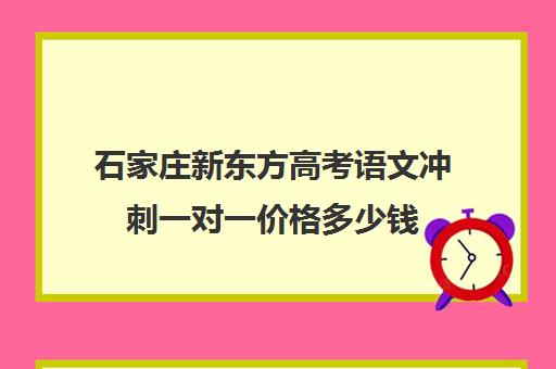 石家庄新东方高考语文冲刺一对一价格多少钱（石家庄新东方学费价目表）