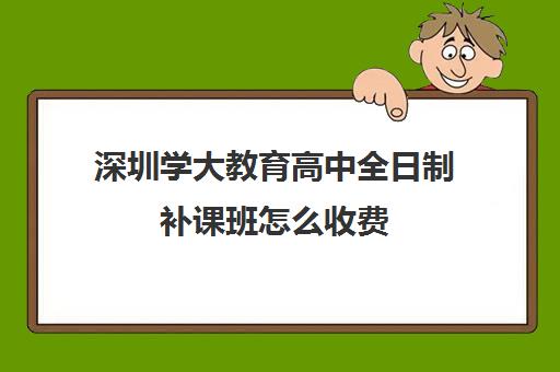 深圳学大教育高中全日制补课班怎么收费(深圳补课一对一多少钱一小时)