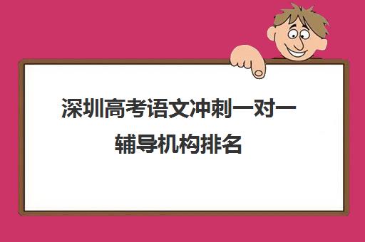 深圳高考语文冲刺一对一辅导机构排名(一对一教育机构排名)