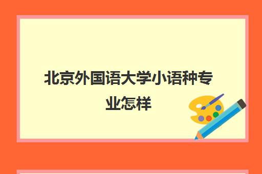 北京外国语大学小语种专业怎样(北京外国语大学网络教育学院)