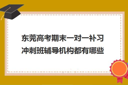 东莞高考期末一对一补习冲刺班辅导机构都有哪些