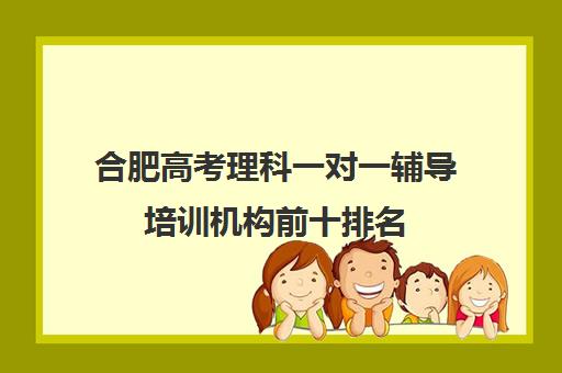 合肥高考理科一对一辅导培训机构前十排名(合肥高中培训机构排名榜)