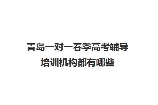 青岛一对一春季高考辅导培训机构都有哪些(春季高考培训费用多少)