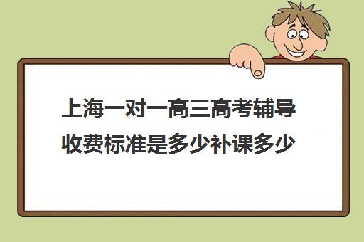 上海一对一高三高考辅导收费标准是多少补课多少钱一小时(高三一对一辅导)