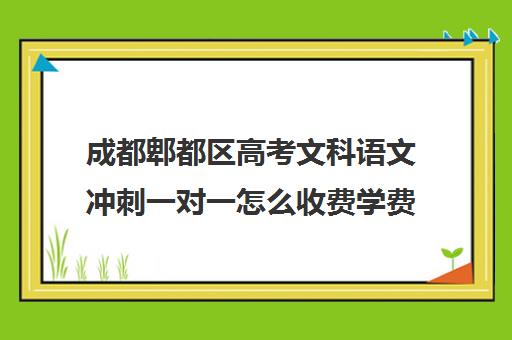 成都郫都区高考文科语文冲刺一对一怎么收费学费多少钱(成都高考文化课补课班学校哪家