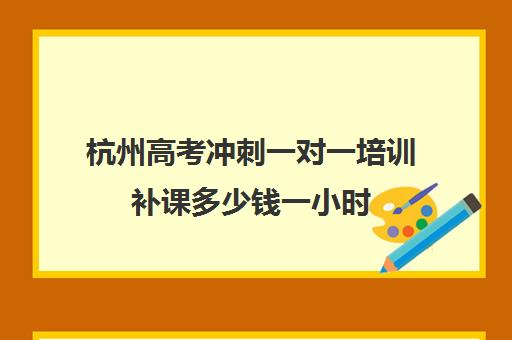 杭州高考冲刺一对一培训补课多少钱一小时(一对一补课利弊)