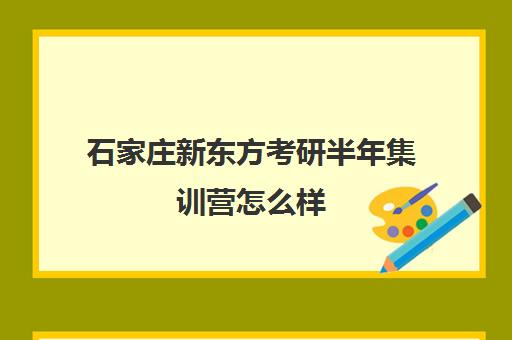 石家庄新东方考研半年集训营怎么样(新东方考研班)