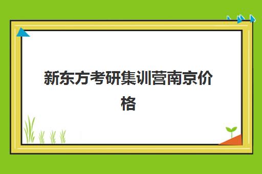 新东方考研集训营南京价格(南京考研培训机构排名榜)