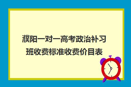 濮阳一对一高考政治补习班收费标准收费价目表