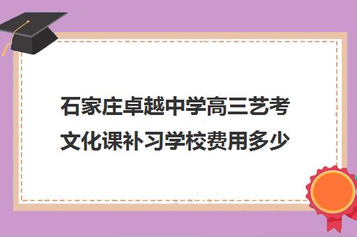 石家庄卓越中学高三艺考文化课补习学校费用多少钱