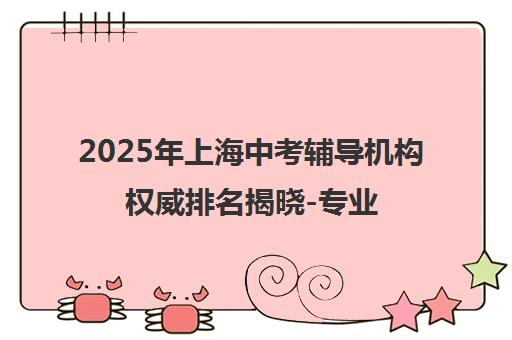 2025年上海中考辅导机构权威排名揭晓-专业榜单一览