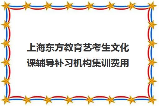 上海东方教育艺考生文化课辅导补习机构集训费用多少钱