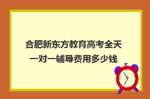 合肥新东方教育高考全天一对一辅导费用多少钱(合肥新东方补课联系方式)