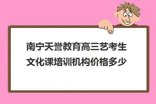 南宁天誉教育高三艺考生文化课培训机构价格多少钱(北京三大艺考培训机构)