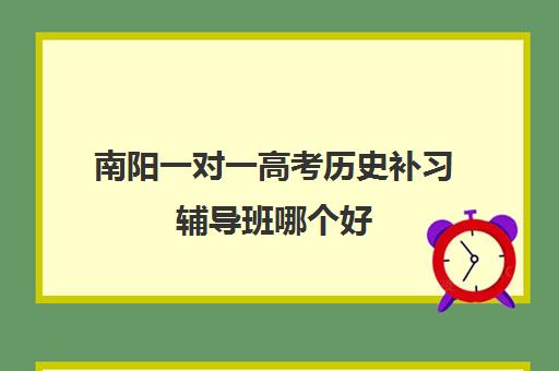 南阳一对一高考历史补习辅导班哪个好