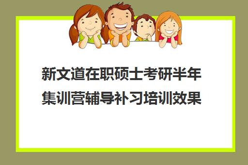 新文道在职硕士考研半年集训营辅导补习培训效果如何？靠谱吗