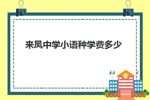 来凤中学小语种学费多少(汉飞学校学费价格表)