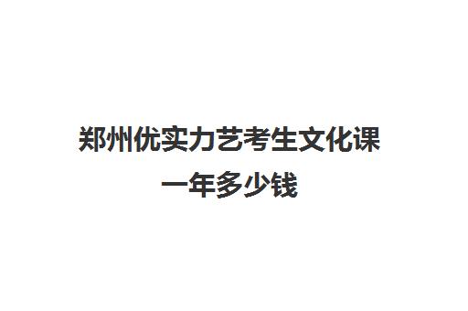 郑州优实力艺考生文化课一年多少钱(郑州艺考前10名学校)