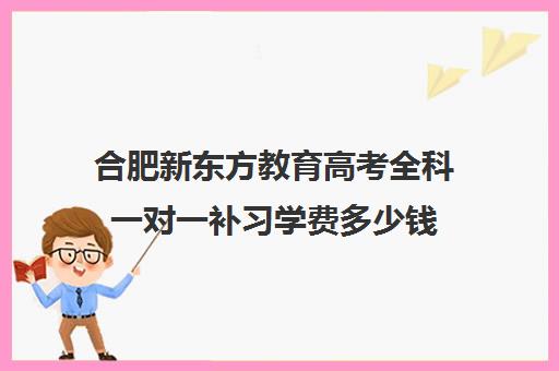 合肥新东方教育高考全科一对一补习学费多少钱