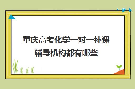 重庆高考化学一对一补课辅导机构都有哪些(高一一对一补课有用吗)