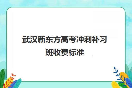 武汉新东方高考冲刺补习班收费标准