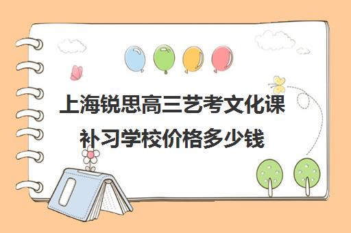 上海锐思高三艺考文化课补习学校价格多少钱