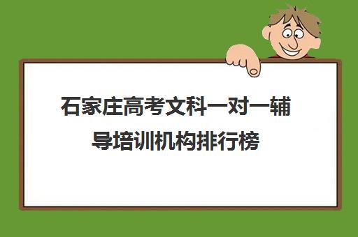 石家庄高考文科一对一辅导培训机构排行榜(石家庄一对一辅导机构哪个好)