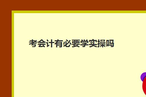 考会计有必要学实操吗(小白自学会计难吗)