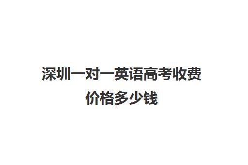 深圳一对一英语高考收费价格多少钱(深圳高中补课一对一价格)