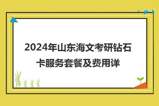 2024年山东海文考研钻石卡服务套餐及费用详解