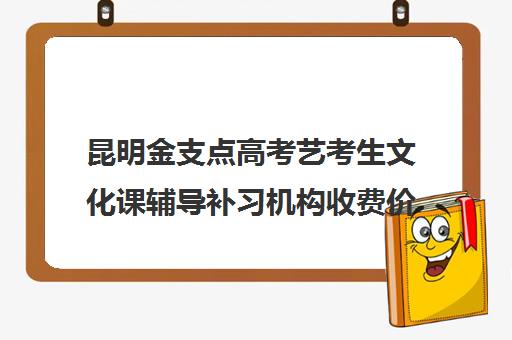 昆明金支点高考艺考生文化课辅导补习机构收费价目表