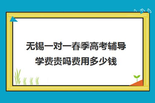 无锡一对一春季高考辅导学费贵吗费用多少钱(一对一补课收费标准)