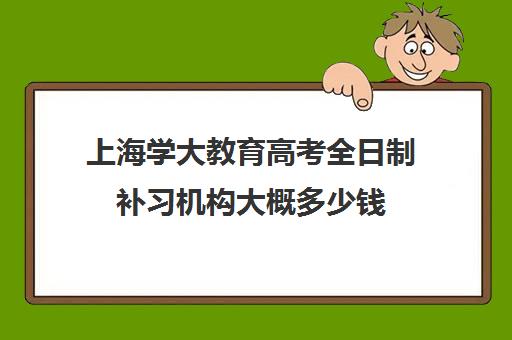 上海学大教育高考全日制补习机构大概多少钱