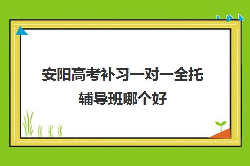 安阳高考补习一对一全托辅导班哪个好