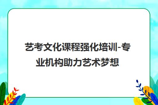 艺考文化课程强化培训-专业机构助力艺术梦想