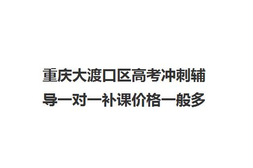 重庆大渡口区高考冲刺辅导一对一补课价格一般多少钱(重庆有名气补课机构)