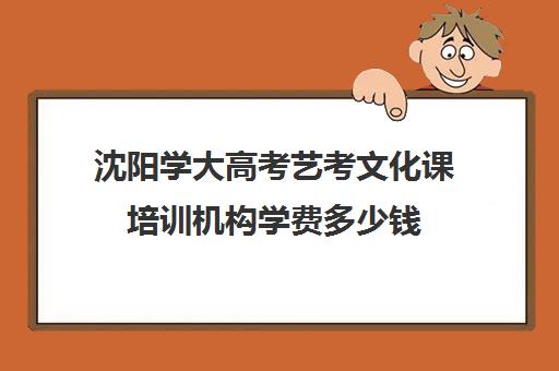 沈阳学大高考艺考文化课培训机构学费多少钱(沈阳市艺考生补文化课哪家最靠谱)