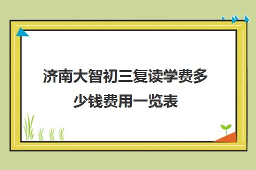 济南大智初三复读学费多少钱费用一览表(济南大智白马山复读学校好吗)