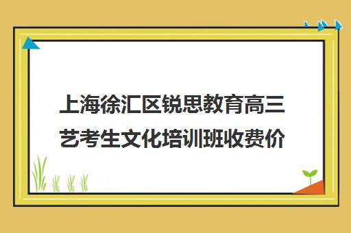 上海徐汇区锐思教育高三艺考生文化培训班收费价目表(播音艺考培训班)