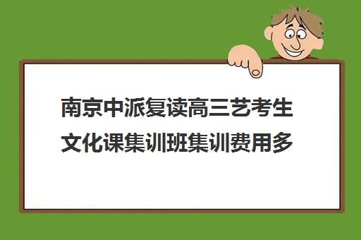 南京中派复读高三艺考生文化课集训班集训费用多少钱(南京艺考培训哪家比较好)