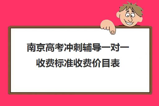 南京高考冲刺辅导一对一收费标准收费价目表(南京大学生家教一对一上门价格)