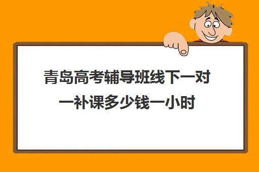 青岛高考辅导班线下一对一补课多少钱一小时(高三补课一对一费用)